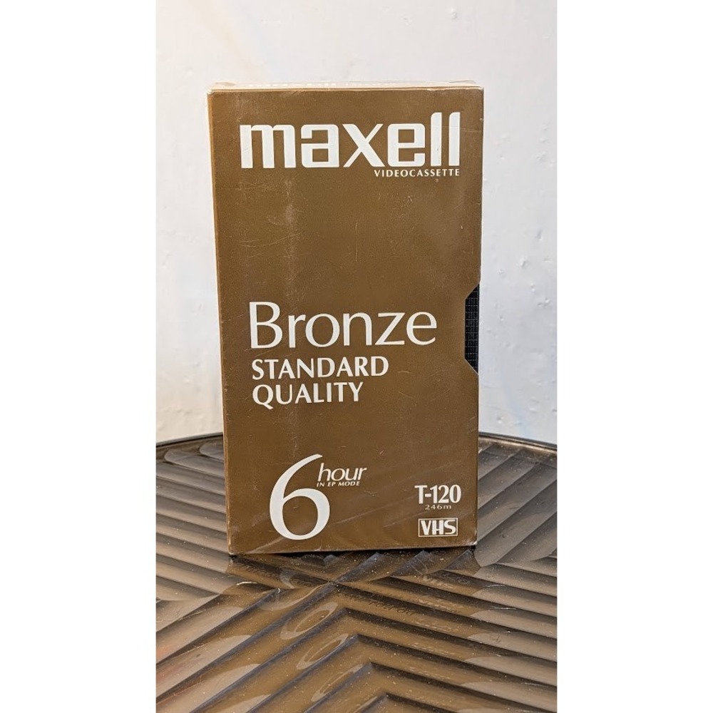 Maxell VHS Tape Blank T-120 Bronze Standard Quality 6‎ Hour NIP New Sealed